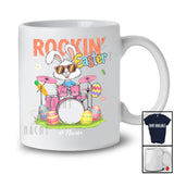 Personalized Rockin' Easter; Joyful Easter Music Bunny Playing Drum; Custom Name Drummer T-Shirt
