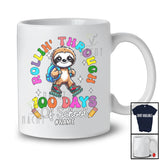 Personalized Rollin' Through 100 Days Of School; Adorable Custom Name Sloth; Students Teacher T-Shirt