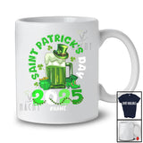 Personalized Saint Patrick's Day 2025; Lovely Leprechaun Beer Glasses; Custom Name Drinking T-Shirt