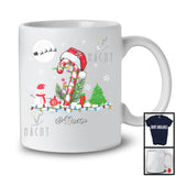 Personalized Santa Candy Cane With Christmas Lights; Merry X-mas Custom Name; Family Group T-Shirt