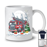 Personalized Santa Driving Firefighter Truck ; Merry Christmas Custom Name Firefighter Truck  Driver T-Shirt