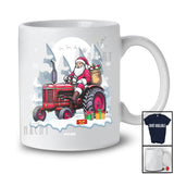 Personalized Santa Driving Tractor; Merry Christmas Custom Name Tractor Driver; Family T-Shirt