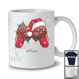 Personalized Santa Game Controller; Awesome Christmas Lights Gaming; Custom Name Gamer T-Shirt