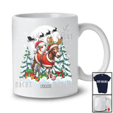 Personalized Santa Guinea Pig Riding Donkey; Lovely Christmas Tree Custom Name Farmer Family T-Shirt