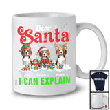 Personalized Santa I Can Explain; Merry Christmas Custom Name Three Beagles; Snowing T-Shirt