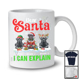 Personalized Santa I Can Explain; Merry Christmas Custom Name Three Cane Corsos; Snowing T-Shirt