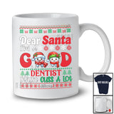 Personalized Santa I'm A Good Dentist; Joyful Christmas Sweater Tooth; Custom Name Dentist T-Shirt