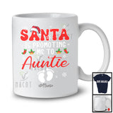Personalized Santa Is Promoting Me To Auntie; Awesome Christmas Pregnancy; Custom Name Family T-Shirt