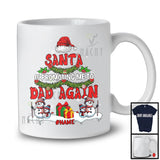 Personalized Santa Is Promoting Me To Dad Again; Merry Christmas Tree; Custom Name Family T-Shirt