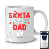 Personalized Santa Is Promoting Me To Dad; Awesome Christmas Pregnancy; Custom Name Family T-Shirt