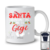 Personalized Santa Is Promoting Me To Gigi; Awesome Christmas Pregnancy; Custom Name Family T-Shirt