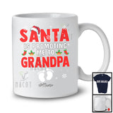 Personalized Santa Is Promoting Me To Grandpa; Awesome Christmas Pregnancy; Custom Name Family T-Shirt