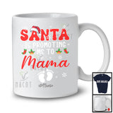Personalized Santa Is Promoting Me To Mama; Awesome Christmas Pregnancy; Custom Name Family T-Shirt