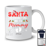 Personalized Santa Is Promoting Me To Mommy; Awesome Christmas Pregnancy; Custom Name Family T-Shirt