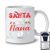 Personalized Santa Is Promoting Me To Nana; Awesome Christmas Pregnancy; Custom Name Family T-Shirt