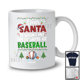 Personalized Santa It Wasn't Me Baseball; Joyful Christmas Plaid; Custom Name Sport Player T-Shirt