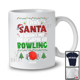 Personalized Santa It Wasn't Me Bowling; Joyful Christmas Plaid; Custom Name Sport Player T-Shirt