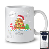 Personalized Santa Pizza With Christmas Lights; Merry X-mas Custom Name Pizza; Family T-Shirt