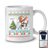 Personalized Santa Riding Custom Name Poodle Puppy; Lovely Christmas Sweater Moon Tree T-Shirt