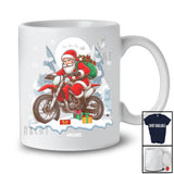 Personalized Santa Riding Dirt Bike; Merry Christmas Custom Name Dirt Bike Biker; Family T-Shirt