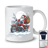 Personalized Santa Riding Motorcycle Truck; Merry Christmas Custom Name Motorcycle Biker T-Shirt