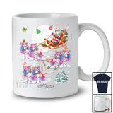 Personalized Santa Riding Reindeer Unicorn Sleigh; Awesome Christmas Moon; Animal Family T-Shirt