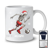 Personalized Santa Skeleton Playing Soccer, Joyful Christmas Custom Name Soccer Player Team T-Shirt