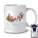 Personalized Santa Sleigh Cow With Baby Cows; Wonderful Christmas Moon; Custom Name Farmer T-Shirt