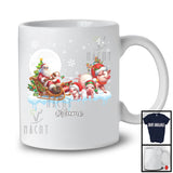 Personalized Santa Sleigh Pig With Baby Pigs; Wonderful Christmas Moon; Custom Name Farmer T-Shirt