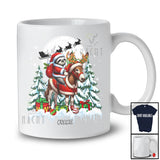 Personalized Santa Sloth Riding Donkey; Lovely Christmas Tree Custom Name Farmer Family T-Shirt