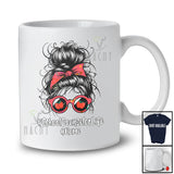 Personalized SchoolCounselorlife; Proud Mother's Day Custom Name School Counselor Messy Bun Hair T-Shirt