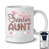 Personalized Senior Aunt 2025; Amusing Mother's Day Pink Leopard; Custom Name Graduate T-Shirt