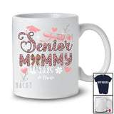 Personalized Senior Mommy 2025; Amusing Mother's Day Pink Leopard; Custom Name Graduate T-Shirt