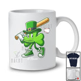 Personalized Shamrock Playing Baseball; Amusing St. Patrick's Day Irish; Custom Name Sport Player T-Shirt