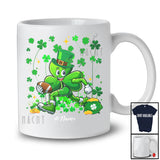 Personalized Shamrock Playing Football; Amazing St. Patrick's Day Custom Name Sport Player T-Shirt