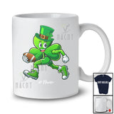 Personalized Shamrock Playing Football; Amusing St. Patrick's Day Irish; Custom Name Sport Player T-Shirt