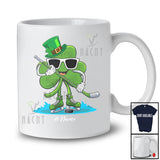 Personalized Shamrock Playing Ice Hockey; Amusing St. Patrick's Day Irish; Custom Name Sport Player T-Shirt