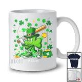 Personalized Shamrock Playing Softball; Amazing St. Patrick's Day Custom Name Sport Player T-Shirt