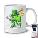 Personalized Shamrock Playing Softball; Amusing St. Patrick's Day Irish; Custom Name Sport Player T-Shirt