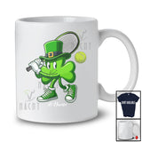 Personalized Shamrock Playing Tennis; Amusing St. Patrick's Day Irish; Custom Name Sport Player T-Shirt