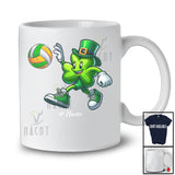 Personalized Shamrock Playing Volleyball; Amusing St. Patrick's Day Irish; Custom Name Sport Player T-Shirt