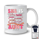 Personalized She Is Strong Aunt; Adorable Mother's Day Hearts; Custom Name Aunt Family T-Shirt