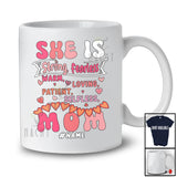 Personalized She Is Strong Mom; Adorable Mother's Day Hearts; Custom Name Mom Family T-Shirt