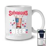 Personalized Shenanigans And Beer; Lovely 4th Of July Custom Name Drink Beer; Patriotic T-Shirt