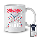 Personalized Shenanigans And Flute; Lovely 4th Of July Custom Name Flute Player; Patriotic T-Shirt