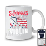Personalized Shenanigans And Violin; Lovely 4th Of July Custom Name Violin Player; Patriotic T-Shirt