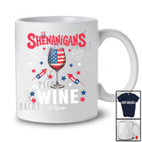 Personalized Shenanigans And Wine; Lovely 4th Of July Custom Name Drink Wine; Patriotic T-Shirt