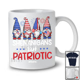 Personalized Shenanigans But Patriotic; Lovely 4th Of July Four Gnomes; Custom Name Patriotic T-Shirt