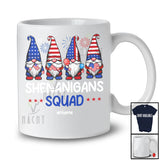 Personalized Shenanigans Squad; Lovely 4th Of July Four Gnomes; Custom Name Patriotic T-Shirt