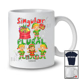 Personalized Singular Plural; Adorable Christmas Four Elf; Custom Name Grammar Teacher T-Shirt